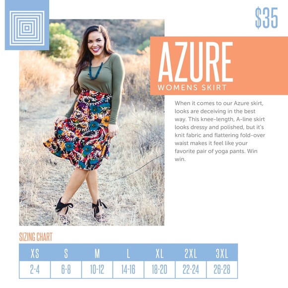 ♦️2/$30 Azure LuLaRoe A-line Skirt / Top - Picture 5 of 8